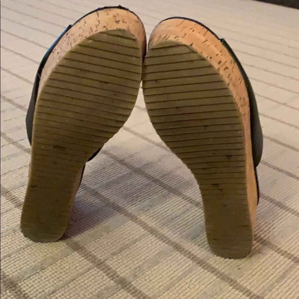 Steven Leather Wedge Slides With Cork Bottoms - image 4